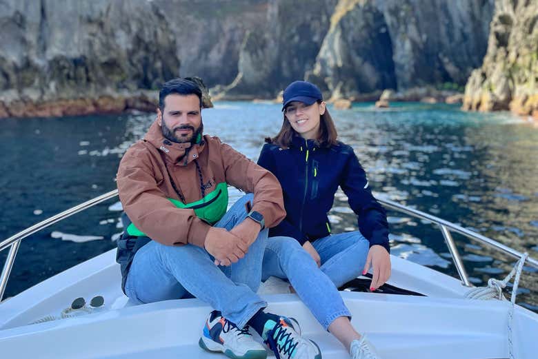 Casal desfrtuando da atividade