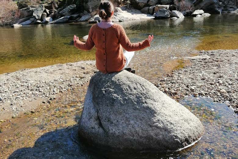 Disfrutando de la calma del río Erjas