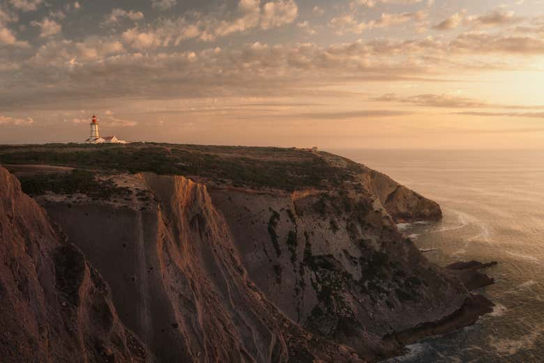 Sunset along the coast of Setúbal