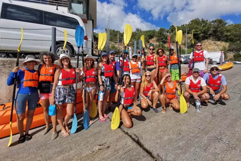 A punto de comenzar la ruta en kayak