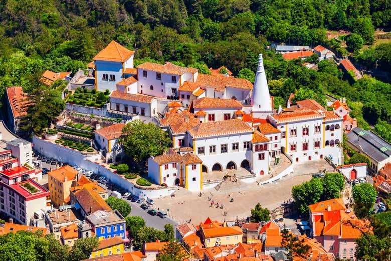 Vista aérea del Palacio Nacional de Sintra