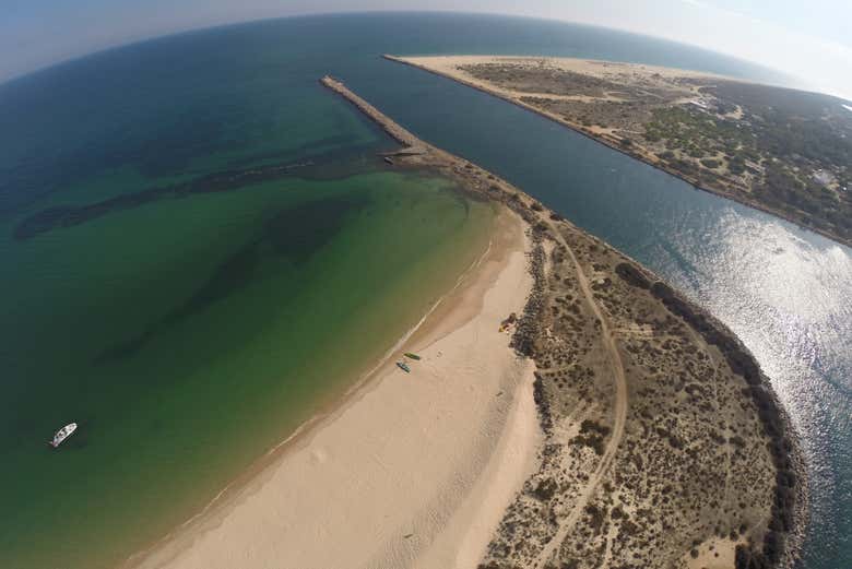 Vue aérienne sur le Parc Naturel de la Ría Formosa