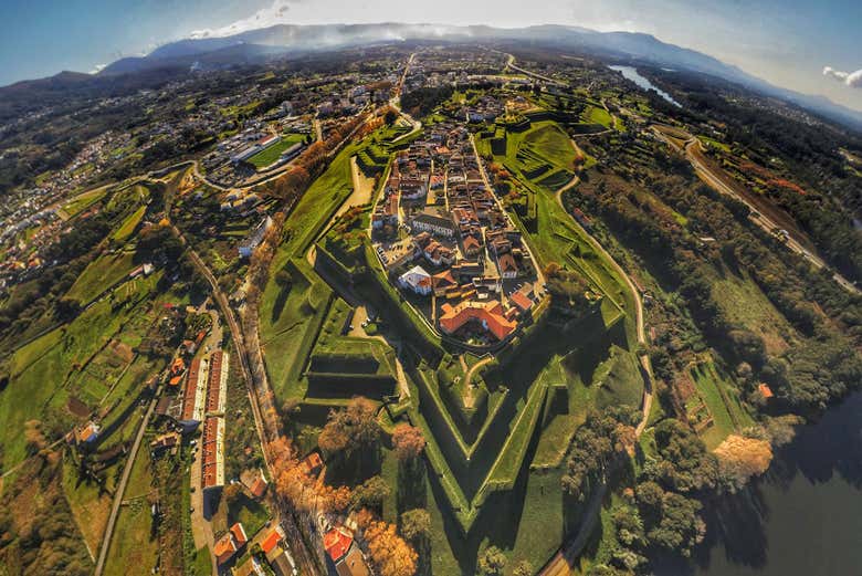 Vue aérienne sur Valença do Minho