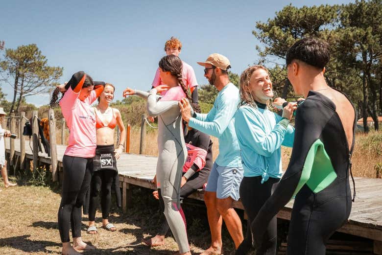 Preparándonos para el curso de surf en Viana do Castelo