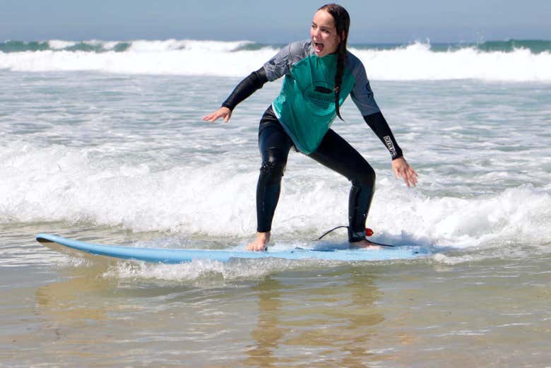 Equilíbrio na prancha de surfe