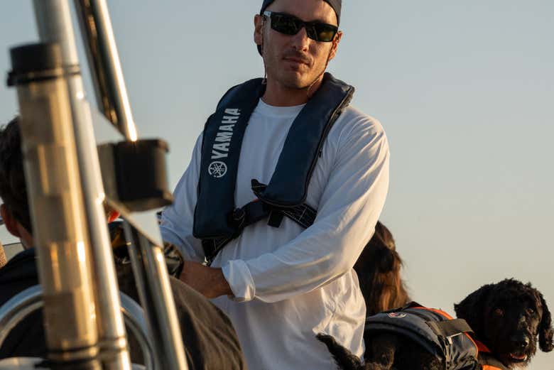 A shared experience with our crew and Nó, our Portuguese Water D
