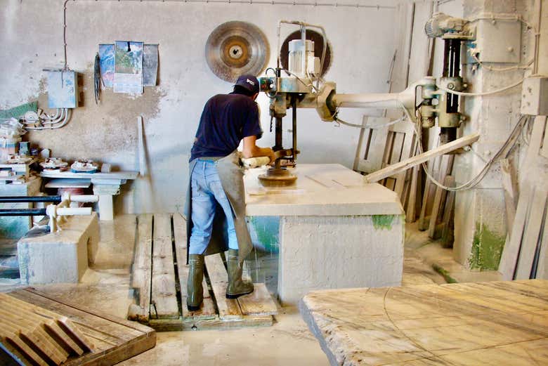 Pendant la visite d'un atelier