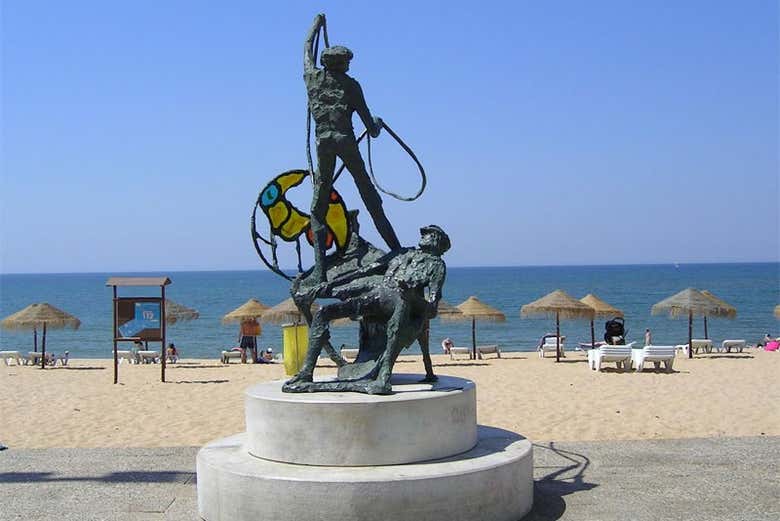 Una scultura della spiaggia di Vilamoura