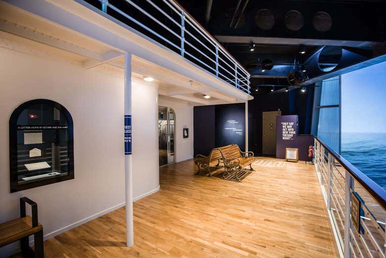 Parte de la exposición en Titanic Belfast
