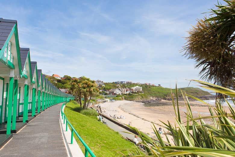Casitas de colores en Langland Bay