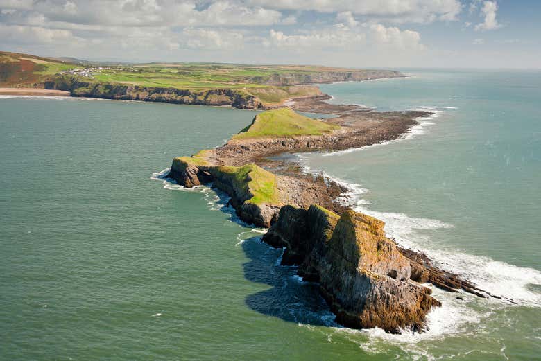 Vistas aéreas de Worm's Head