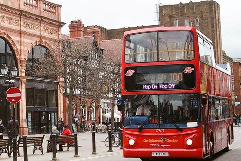 Sightseeing bus in Chester