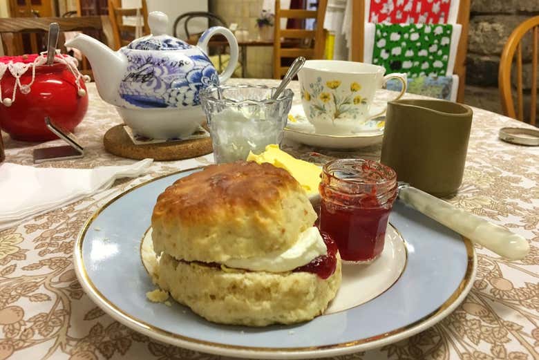 Enjoying a traditional afternoon tea