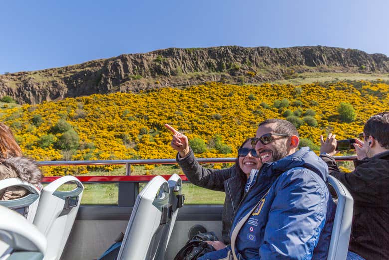 Durante il giro turistico in autobus per Edimburgo