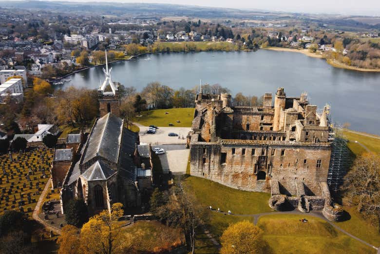 Il palazzo di Linlithgow visto dall'alto