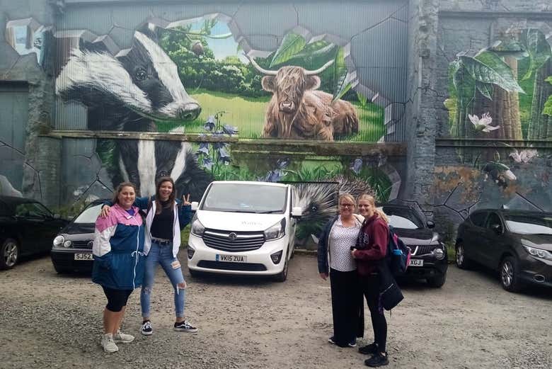 Disfrutando del tour del arte urbano por Glasgow
