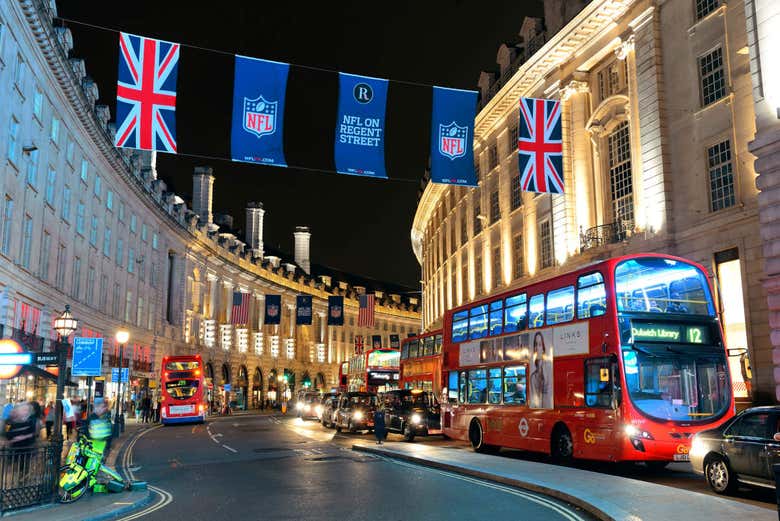 O centro de Londres à noite