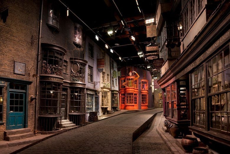 Le casette di Diagon Alley degli studi Warner Bros
