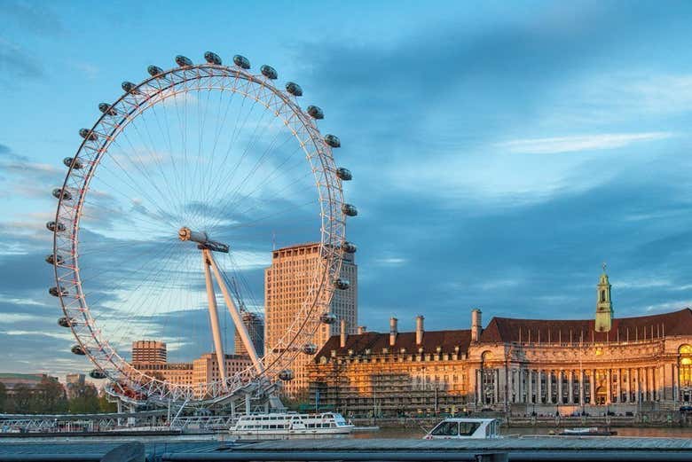 London Eye ao entardecer