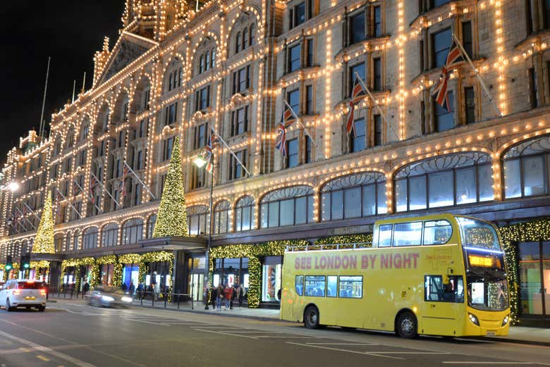 Harrods at night