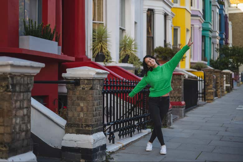 Moment photo devant les maisons typiques !