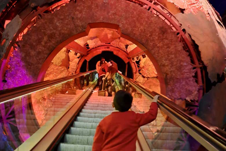 Un niño visitando el Museo de Historia Natural de Londres