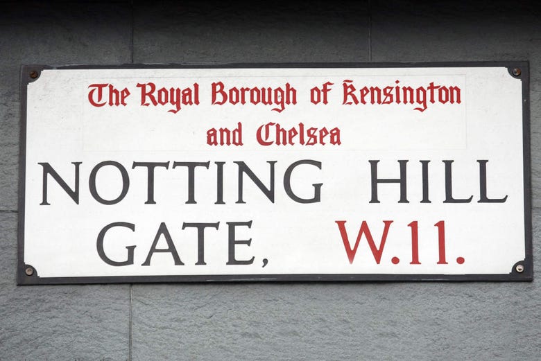 Placa del barrio de Notting Hill
