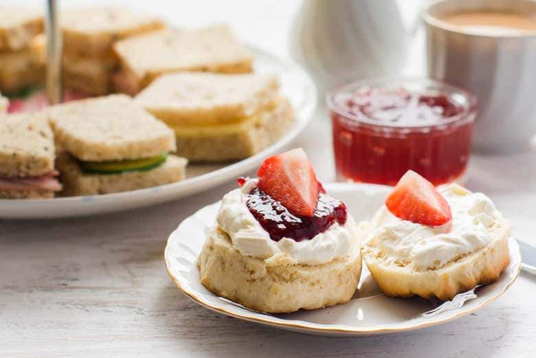Scones, a traditional part of afternoon tea
