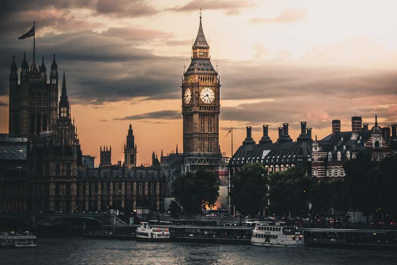 Londres à la tombée de la nuit