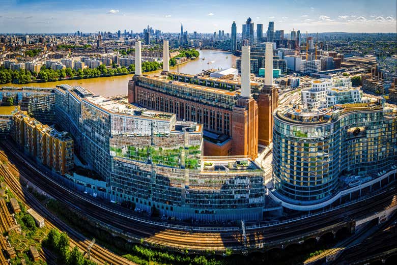Aerial shot of Battersea Power Station