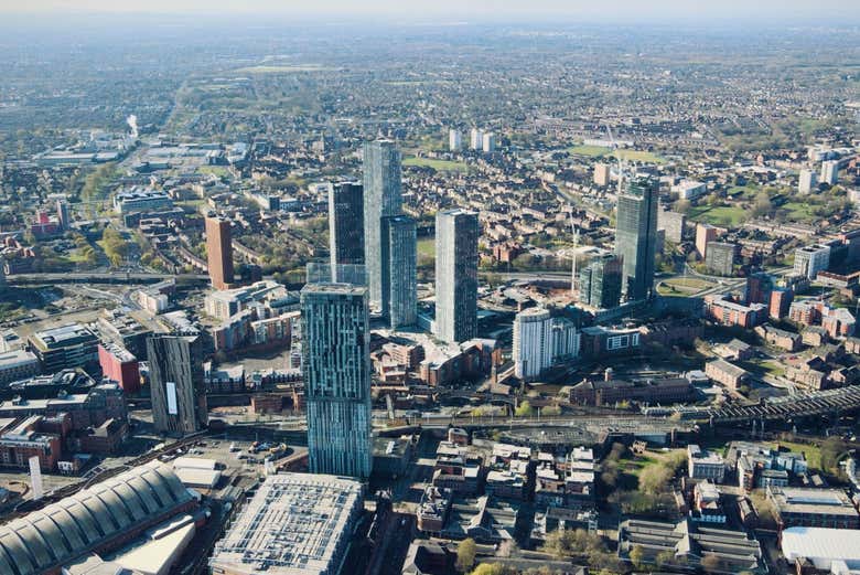 Vue aérienne du centre de Manchester
