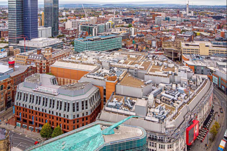 Vue aérienne du centre de Manchester