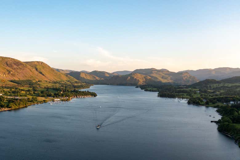 Vista aérea do lago Ullswater