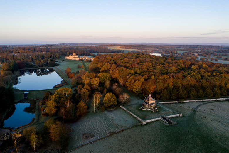 An aerial view of the estate