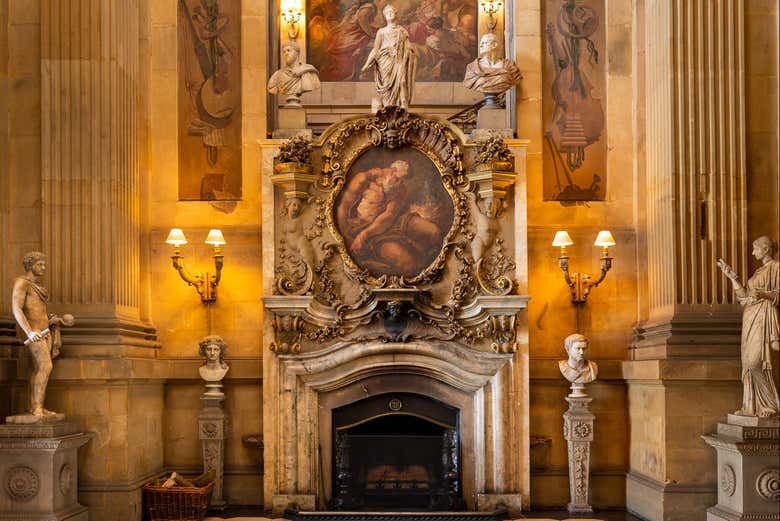 A stunning fireplace inside the house