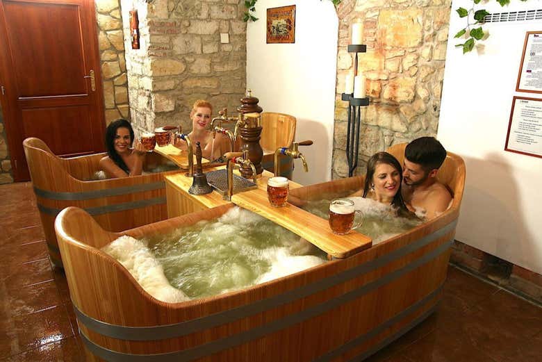 Baño espumoso de cerveza