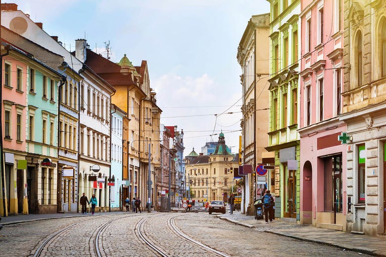 A typical street in the district in Olomouc
