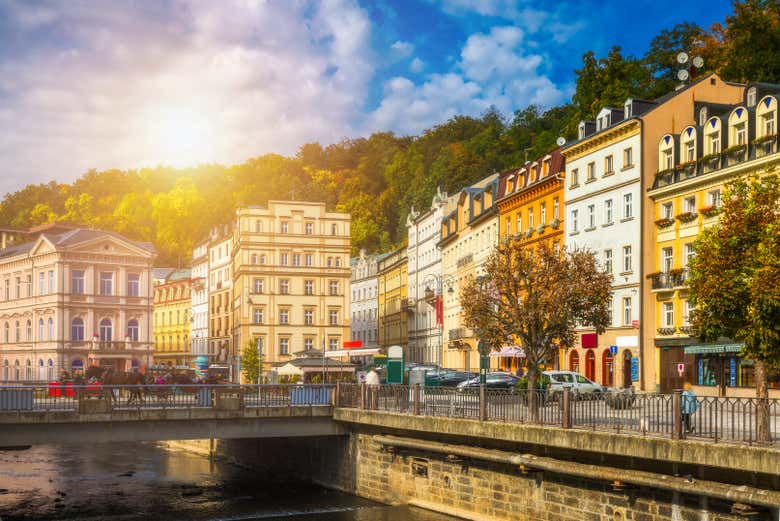 Le splendide casette del centro storico di Karlovy Vary