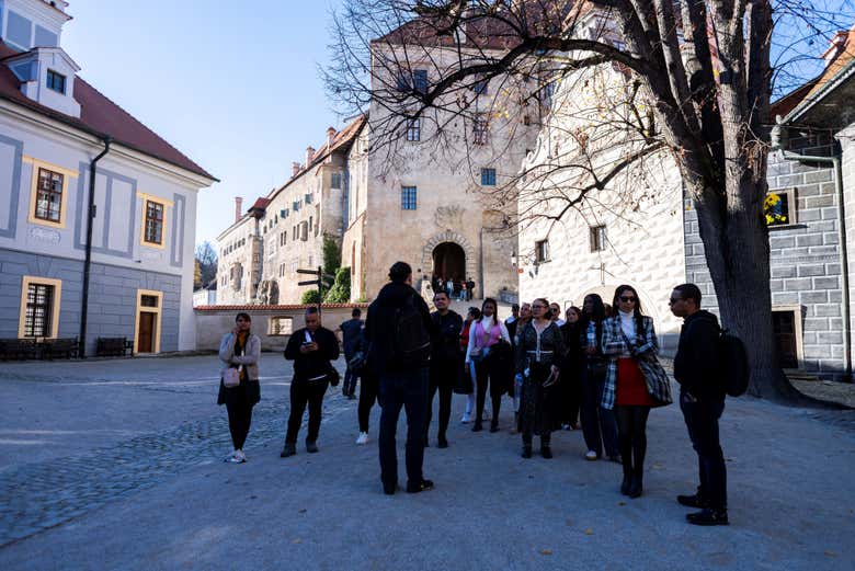 Davanti al castello di Cesky Krumlov