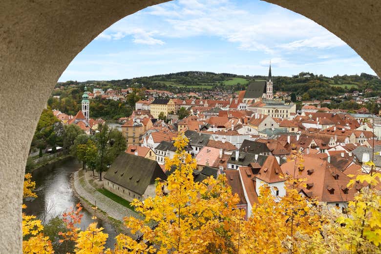 Vue sur le centre historique de Český Krumlova