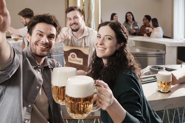 Selfie with a Pilsner Urquell beer!