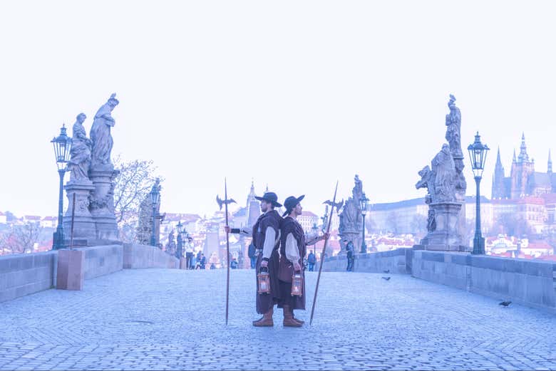 Meet your nightwatchman guide on the Charles Bridge