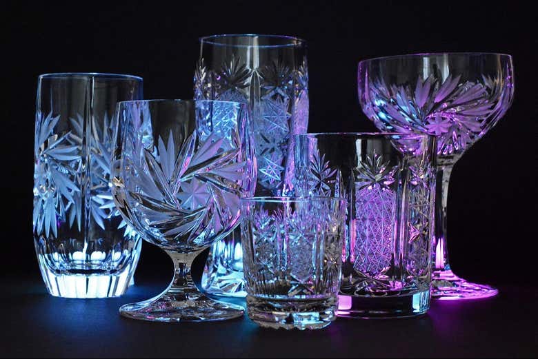Verres en cristal de bohème