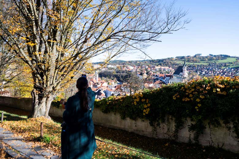 Ammirando il panorama di Cesky Krumlov