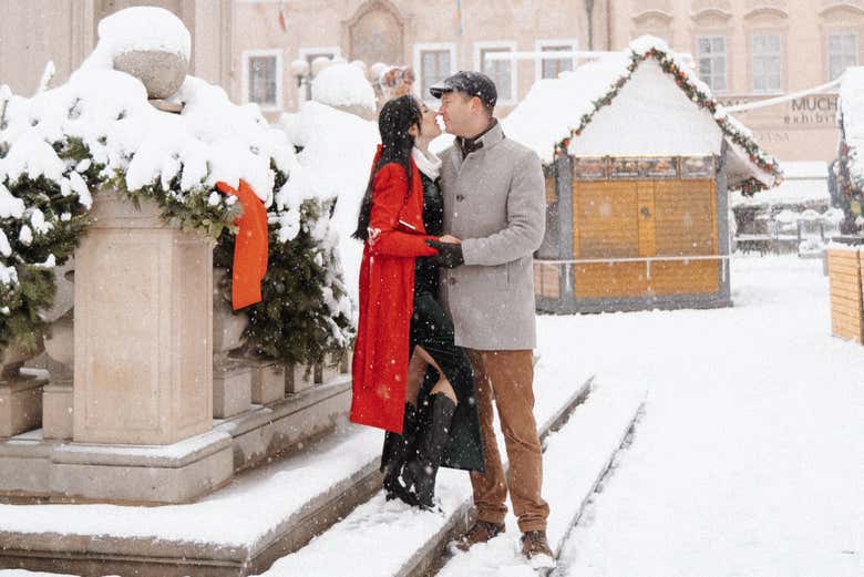 Beso bajo la nieve