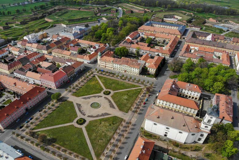 Vista aérea do campo de concentração de Terezin