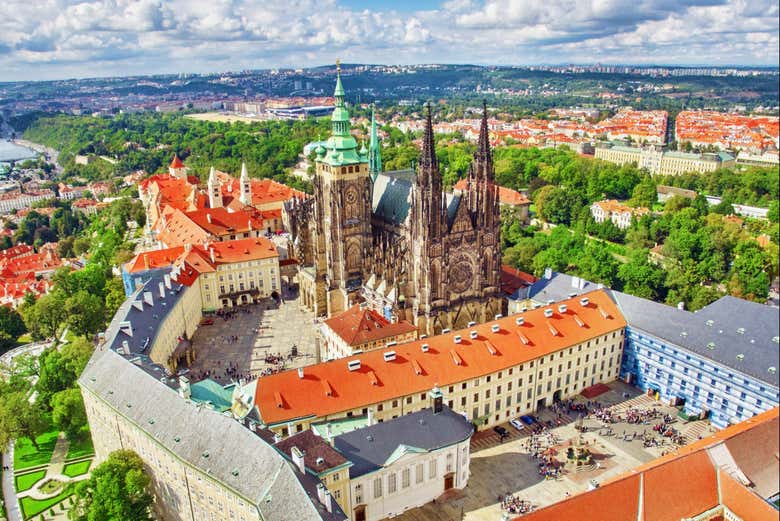Aerial view of Prague Castle