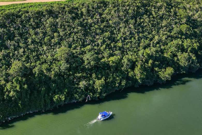 Vista aerea del Rio Chavon, Repubblica Dominicana
