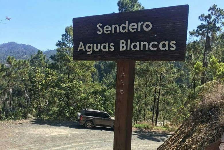 Chegando à trilha que nos leva a Aguas Blancas