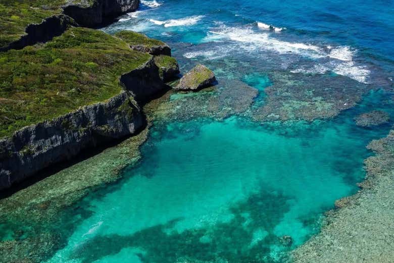 Esta zona de Samaná destaca-se pelas suas águas turquesa